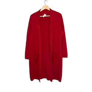 Chico’s Long duster Coatagin 100% Cotton Cardigan